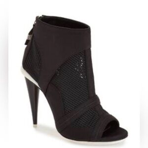 Black Mesh peep toe Women's Heels